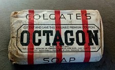 Vintage Colgate's Octagon All Purpose Soap Bar 7 Oz Laundry NOS  1930's - 40's picture