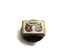 Vintage Heraldic Crests Lapel Pin Enamel Screw Back X Saltire Chevron Stars picture