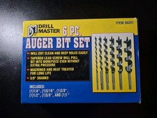 Drill Master 6 Piece Auger Bit Set In Wooden Box Unused picture