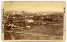 Rare 1880s Boudoir Card Photo Birdseye View of Laramie, Wyoming by Herman Heyn picture