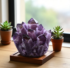 200g+ Natural Rare Large Deep Purple Amethyst Crystal Cluster Mineral Specimens picture