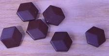 6 Vintage Chocolate Brown Bakelite Hexagon Pyramid Buttons Shank Curated 7/8