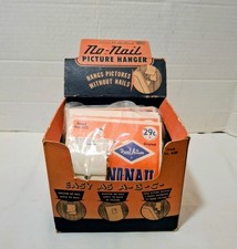 Vtg Dual Action No Nail Picture Hanger Advertisement Display & Unopened Hangers picture