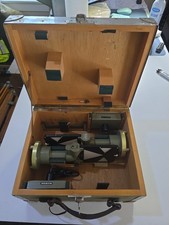 VINTAGE WILD HEERBRUGG SURVEYOR TARGET SET 721 MILITARY 1961 & 1962 W/ WOOD CASE picture