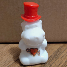 Vintage/ Avon Zany Cologne White hippo  Figurine Bottle Red Top Hat 
