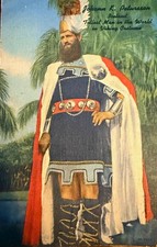 VTG Johann K. Petursson SIGNED Postcard Pitchcard Icelandic Viking Giant FRAMED picture