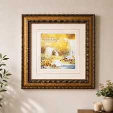 Vintage Gold Tone Wood Square Frame (14.5
