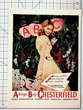 1946 Chesterfield Cigarettes Ad Vintage Magazine Print Ephemera Pin-up picture