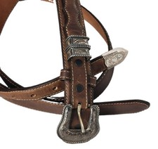 Vintage Vogt Tony Lama Belt Hand Engraved Sterling Front Belt  & Buckle Western picture