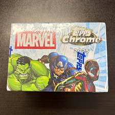 Topps 2025 Topps Chrome Marvel Sealed Trading Card Box 7 Packs  picture