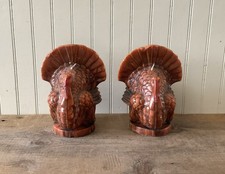 Vintage Turkey Candles Pair Retro Mid Century Gurley Wax Figurine, Thanksgiving picture