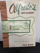 Vintage 40s ALFREDO'S Italian Restaurant Menu PALM BEACH Florida Royal Palm Way picture