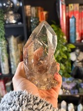 Natural Chlorite Phantom Garden Quartz Crystal Point Tower picture