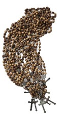 Dozen 12 Olive Wood Rosaries with Jerusalem Cross Centerpiece picture