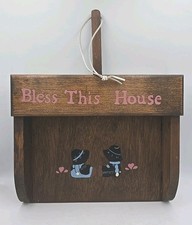 Wooden Dust Pan Homestead Painting Vintage Wall Hanging Country Farmhouse Decor picture