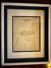 J. Edgar Hoover Signed Letter FBI Director 1930s - Instructional Booklet picture