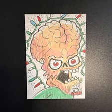2026 Topps Mars Attacks Christmas SKETCH CARD 1/1 Hard Signed Mark Parihl picture