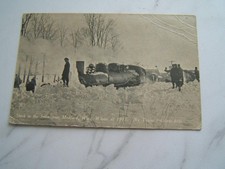 VINTAGE 1917 MEDFORD, WIS. TRAIN STUCK IN THE SNOW FOR 3 DAYS POSTCARD picture