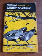 Arizona Wildlife Sportsman Magazine, Oct 1952, Larry Toschik Wildlife Cover Art picture