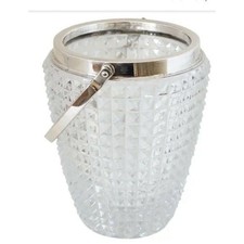 Mid Century Modern Towle William Adams Crystal And Silver Plated Ice Bucket IT picture
