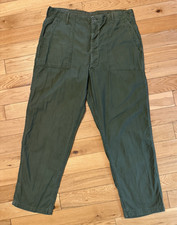 1972 Vietnam War US Army Trousers Utility Cotton Sateen OG-107 Fatigue 37 x 29.5 picture
