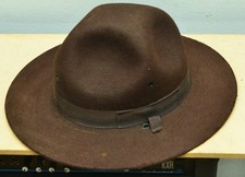 Vtg WWI Era STETSON Brown Campaign Hat 7 1/2 picture