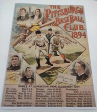 The Pittsburgh Baseball Club 1894 Poster Fantastic Item lithograph reproduction  picture