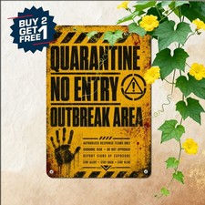 Post Apocalyptic Danger Zone Caution Warning Plaque Retro Metal Tin Wall Sign picture