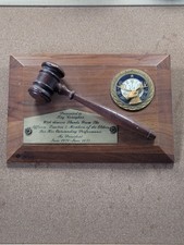 Vintage BPOE ELKS LODGE PRESENTATION PLAQUE w/ GAVEL 10x7