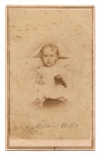 Antique CDV Circa 1860s Klauber & Campbell Cute Baby Girl In Dress Louisville picture