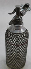 Vtg Macy's Junior Soda Siphon Seltzer Bottle Metal Mesh Wrapped Made In England picture
