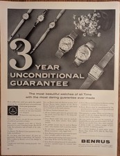 Benrus Watches 1963 Vintage Folio Timepieces Print Ad picture
