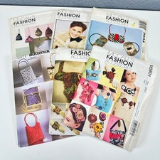 VTG Lot of 6 McCall's Butterick Sewing Pattern Handbags Hats Jewelry 90s Y2K picture