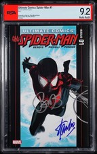 ULTIMATE COMICS SPIDER-MAN # 1 SIGNED STAN LEE & BENDIS; MILES MORALES  PSA 9.2 picture