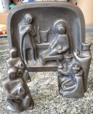 Nell Murphy Wild Goose Studio Bronze Nativity Scene 4 Pieces Cold Cast picture