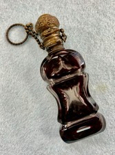 Antique Dutch Ruby Flashed Cut Glass & Plated Silver Perfume Bottle/ Glass Wand picture