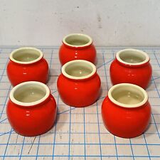 Hall’s Kitchenware Mini Red Bean Pots Made In USA Glazed Ceramic Crock Lot Of 6 picture
