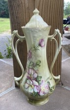 Vintage Nippon Hand Painted Vase With Lid picture
