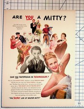 1947 The Secret Life of Walter Mitty Movie Ad Danny Kaye Virginia Mayo picture