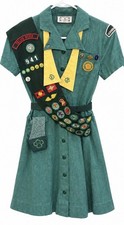 VTG 1940s Girl Scouts Uniform Emporia, VA 41 Badges Scarf Hat complete canteens picture