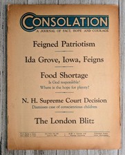 Watchtower Jehovah 's Witnesses The Consolation June 11, 1941 Vol. XXII No. 567 picture