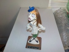 Vintage 1960s Kreiss Ceramics BeatChick Figure On Wood Base 
