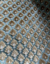 Scalamandre Old World Weavers Verrier Aqua Ogee Fabric $668 /Yd picture