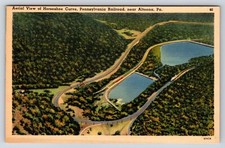 Aerial View of Horseshoe Curve, Pennsylvania Railroad, Near Altoona, Pa Postcard picture