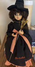 VINTAGE BRINN’S® 1988 MUSICAL CALENDAR DOLLS October Autumn Leaves 🍁.tags picture