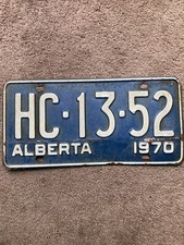 1970 Alberta License Plate - HC 1352  -  Nice picture