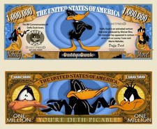 40 Pack Daffy Duck Dollar Bill Looney Tunes Collectible Novelty Money Banknotes picture