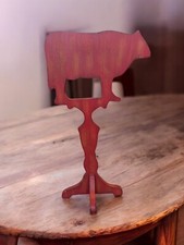 Primitive Farmhouse Red Wooden Cow Pedestal Weathervane 16