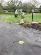 VTG 1950s Gerald Thurston for Lightolier Avocado Three Light Floor Lamp MCM picture