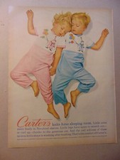 1962 CARTER'S Boys' and Girls' CLOWN PRINT SLEEPERS vintage print ad picture